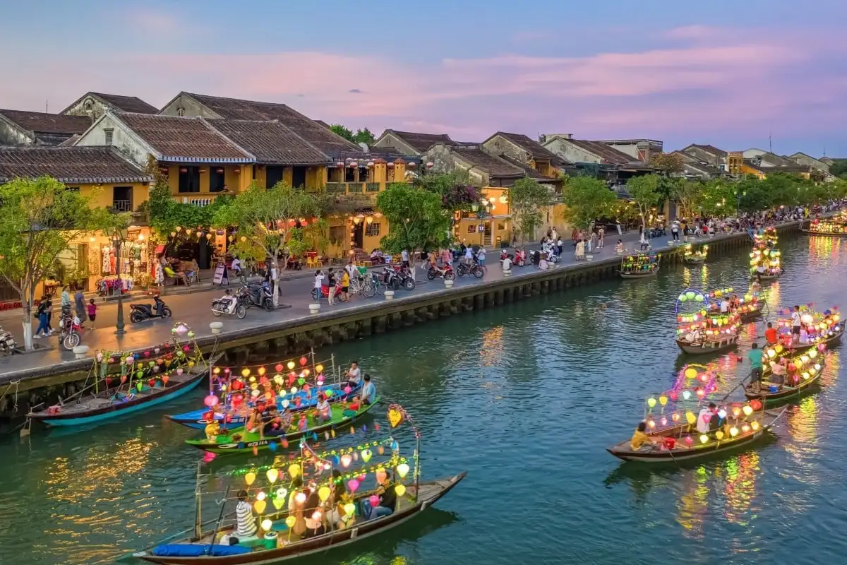 Thu Bon River in Hoi An Vietnam