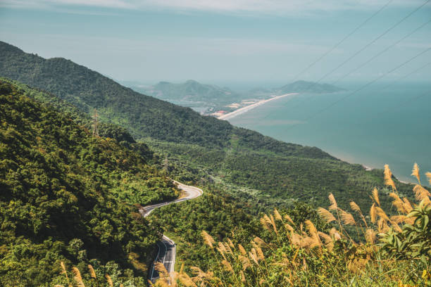 Hai Van Pass scenic mountain road in Vietnam